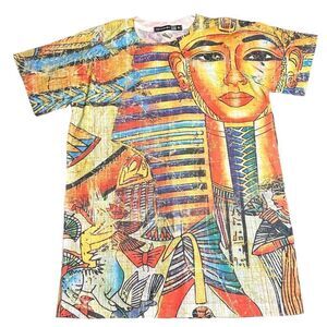Egyptian Tutankhamen all over design Kayden short sleeve T-shirt size medium